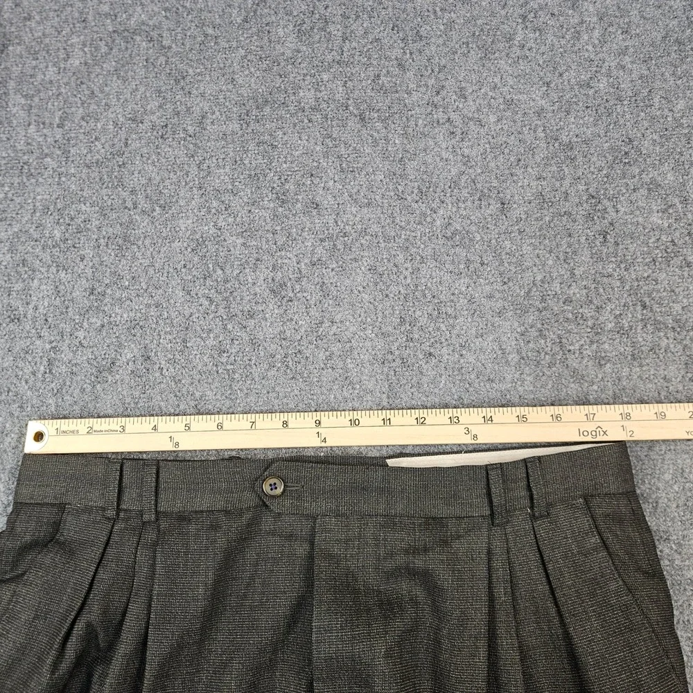 Ballin Mens 36 Grey Wool Pleated Dress Pants Cuffed Made in Canada Trousers